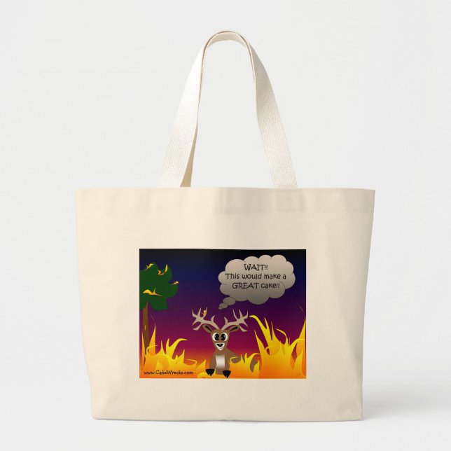Tote Grande O bolsa flamejante dos cervos (Frente)