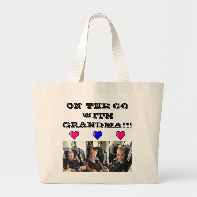 Tote Grande O bolsa personalizado da foto (Frente)