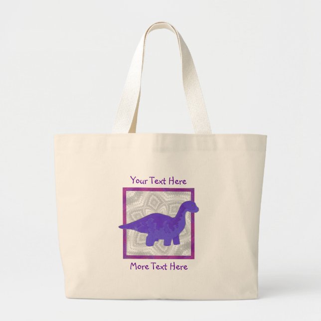 Tote Grande O bolsa roxo de Dino (Frente)