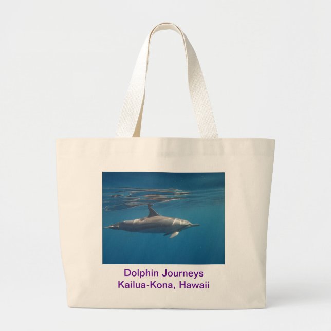 Tote Grande O golfinho viaja a bolsa de canvas (Frente)