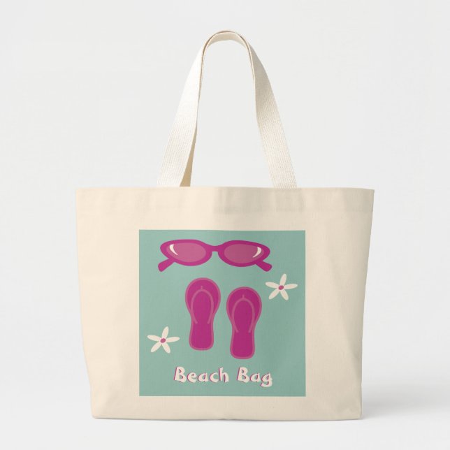 Tote Grande Óculos de sol, chinelos & bolsa de praia das (Frente)