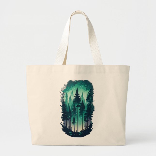 Tote Grande Paisagem da Floresta Pine Bolsa (Frente)