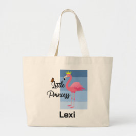 Tote Grande Pequena Princesa Rosa Flamingo Design - Bolsa Jumb
