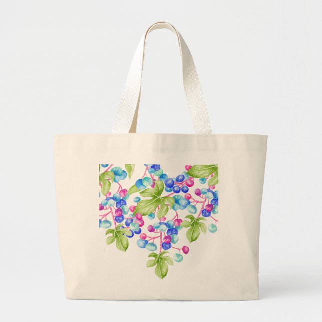 Tote Grande Porcelain Berries em uma Bolsa de compra Jumbo (Frente)