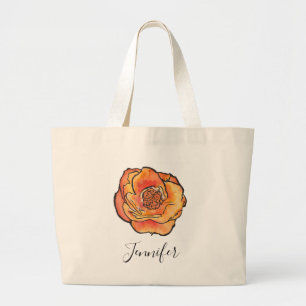 Tote Grande Primavera Watercolor Rosa Name Bolsa