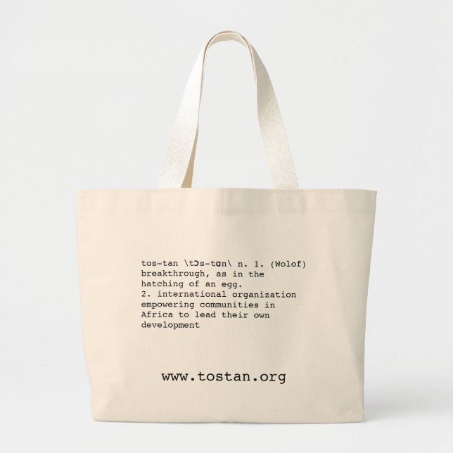 Tote Grande Que é Tostan? O bolsa (Frente)
