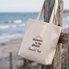 Tote Grande Retro Summer é a Bolsa de Praia com Nome Personali