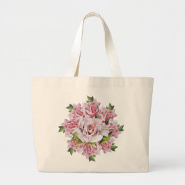 Tote Grande Rosas esculturais em um Bolsa jumbo