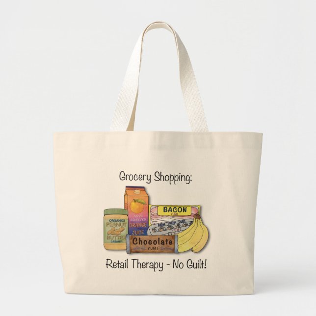 Tote Grande Saco de Bolsa da Grocery reutilizável com senso de (Frente)