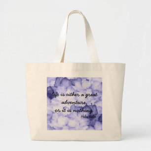 Tote Grande Saco de bolsa roxo das citações de Helen Keller
