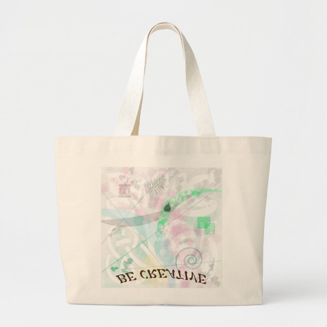 Tote Grande Seja Creative Abstrato Art Bolsa (Frente)