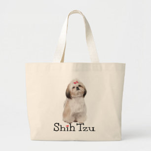 Tote Grande Shih Tzu Puppy Dog Amor Bolsa reutilizável