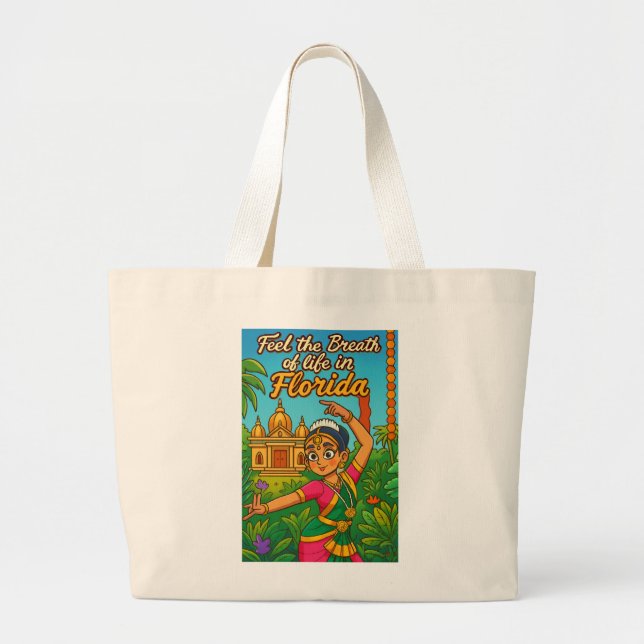 Tote Grande Sinta O Fôlego Da Vida Design Bolsa (Frente)