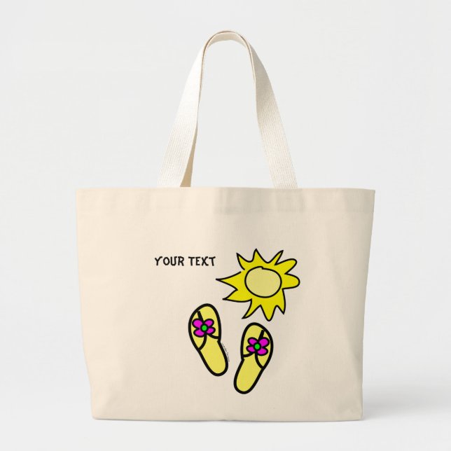 Tote Grande Sun n' Chinelos Beach Bolsa (Frente)