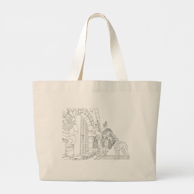 Tote Grande Terras Altas com uma Bolsa de Transporte Scottish  (Verso)