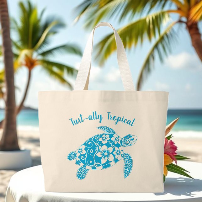 Tote Grande Turtle Beach Bolsa Light Blue (Turtle Beach Tote-Light Blue Large Tote Bag )