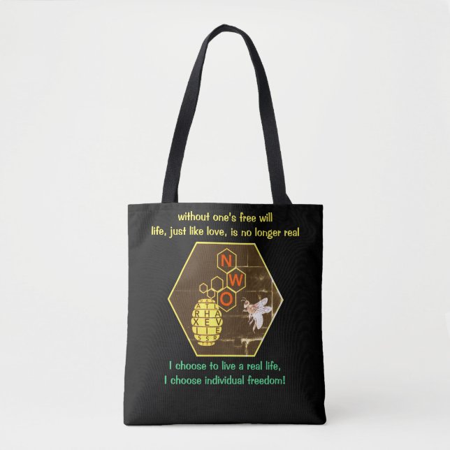 Tote Gratuito = vida real (preto) Bolsa (Frente)