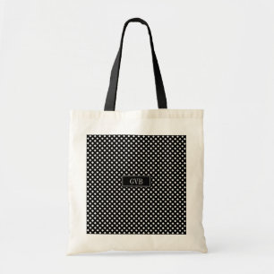 Tote Guingão branco preto moderno do bolsa do orçamen