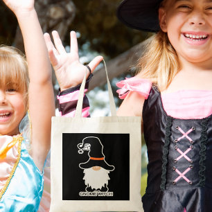 Tote Halloween Gnomo Witch White Hair Black Hat Bolsa B