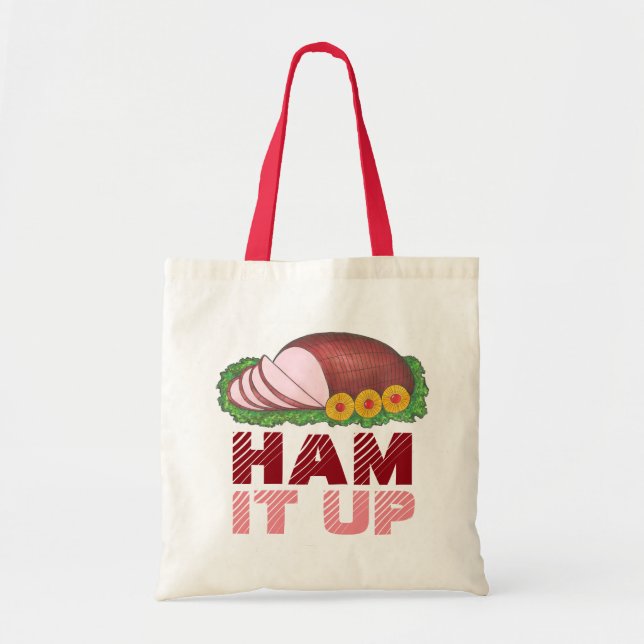 Tote HAM IT UP Funny Christmas Foodie Bolsa (Frente)