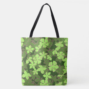 Tote Hanalei Hawaiian Hibiscus Camo Bolsa de praia Flor