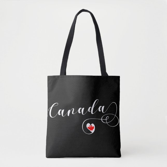 Tote Heart Canada Bolsa de compra, Canadian Flag (Frente)
