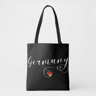 Tote Heart Germany Bolsa de compra, Bandeira Alemã
