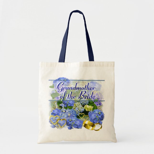 Tote HIDRANGIA AZUL ~ Bolsa de Casamento (Frente)