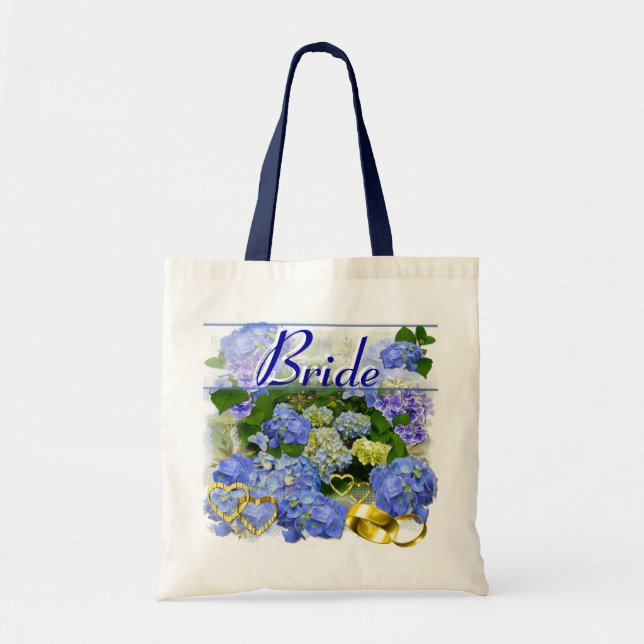 Tote HIDRANGIA AZUL ~ Bolsa de Casamento (Frente)