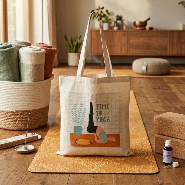 Tote Hora de yoga bolsa ilustrada doce (Criador carregado)