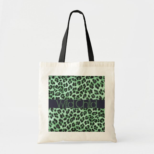Tote Impressão animal - Bolsa verde personalizado (Frente)