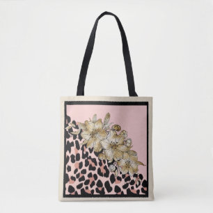 Tote Impressão de Tiger e Bolsa de Mauve e de Ivory Flo