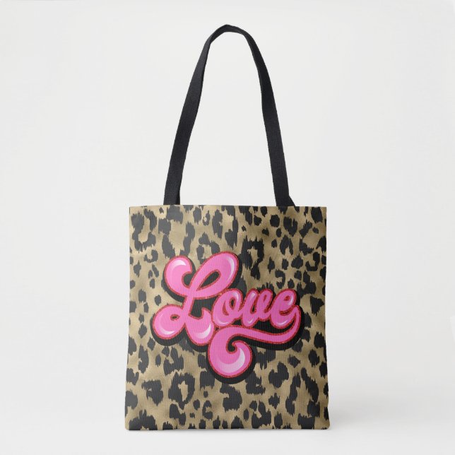 Tote Impressão Dourada de amor Bolsa de moda (Frente)