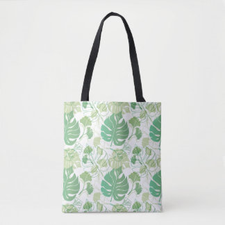 Tote Impressão verde tropical no Bolsa