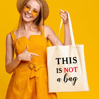 Tote Isto Não É Uma Bolsa Citação Engraçada Preto Verme