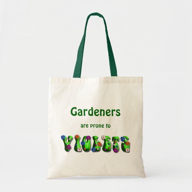 Tote Jardineiro & violetas - o bolsa do orçamento (Frente)