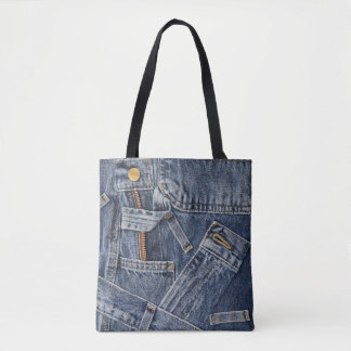 Tote Jeans azuis Denim Abstrato Bolsa