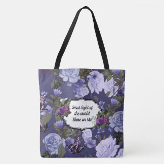 Tote Jesus Luz do Mundo da Moda Floral Bolsa