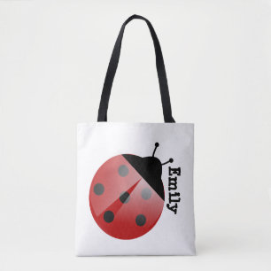 Tote Joaninha Personalizada Fofa em Bolsa Branca