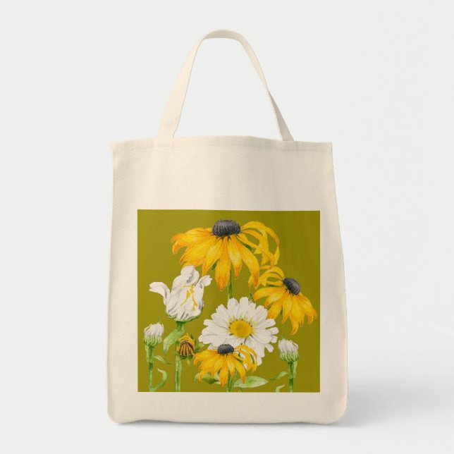 Tote Joyful Summer em um Bolsa de Grocery (Frente)