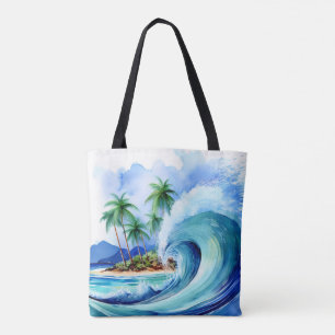 Tote Kai Aloha Island Watercolor Bolsa de praia