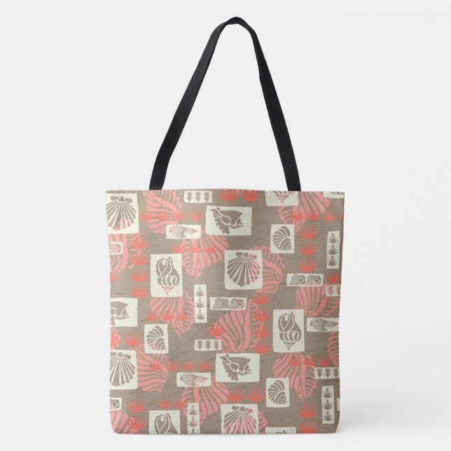 Tote Kua Bay Hawaiian Undersea Shells Bolsa de praia (Frente)