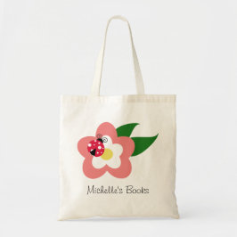 Tote Ladybug em uma bolsa de escola de nome personaliza