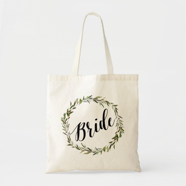 Tote Leaf Script Bolsa | Noiva (Frente)
