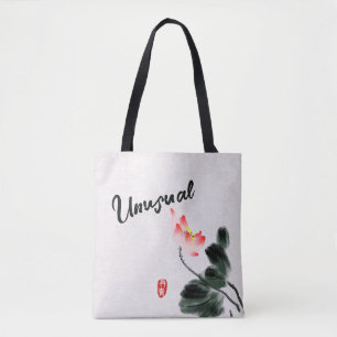 Tote Legal Watercolor Floral Lotus Freehand Bolsa