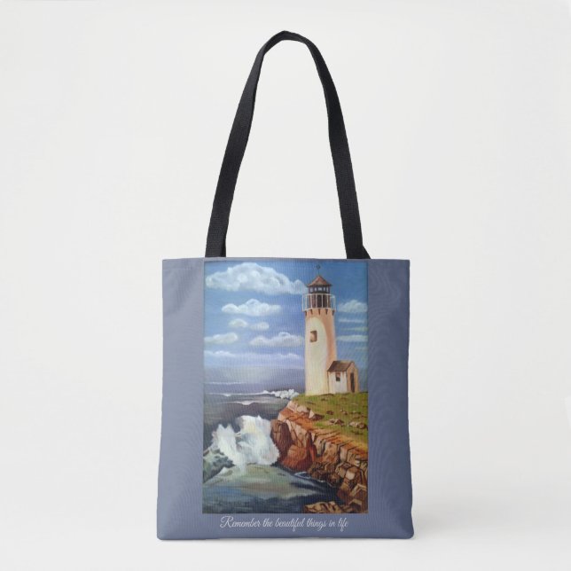 Tote Lembre-se do Bolsa do farol de coisas lindas (Frente)