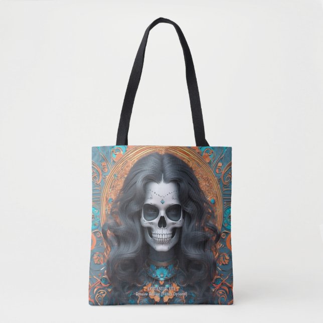 Tote LITE EXISTENCIAL Memento Mori Femme Bolsa do crâni (Frente)