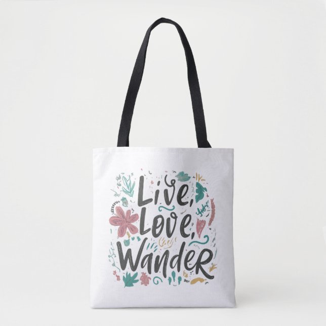 Tote Live, Love, Wander - Bolsa do Ombro (Frente)