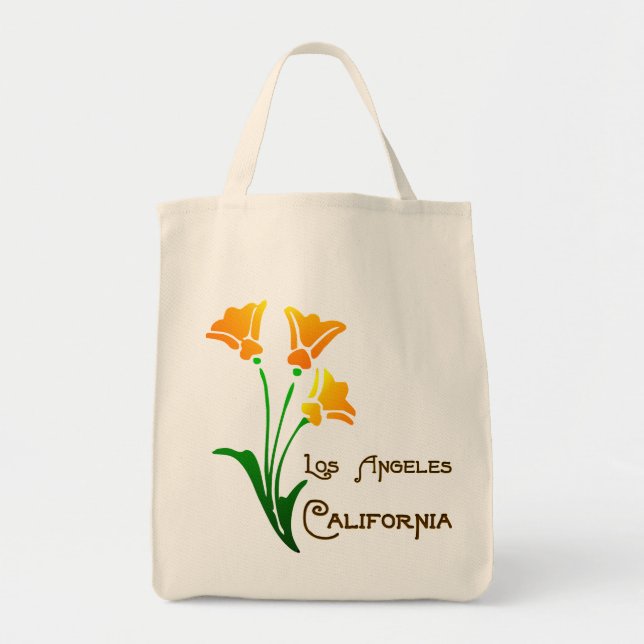 Tote Los Angeles California Poppy Deco Bolsa (Frente)