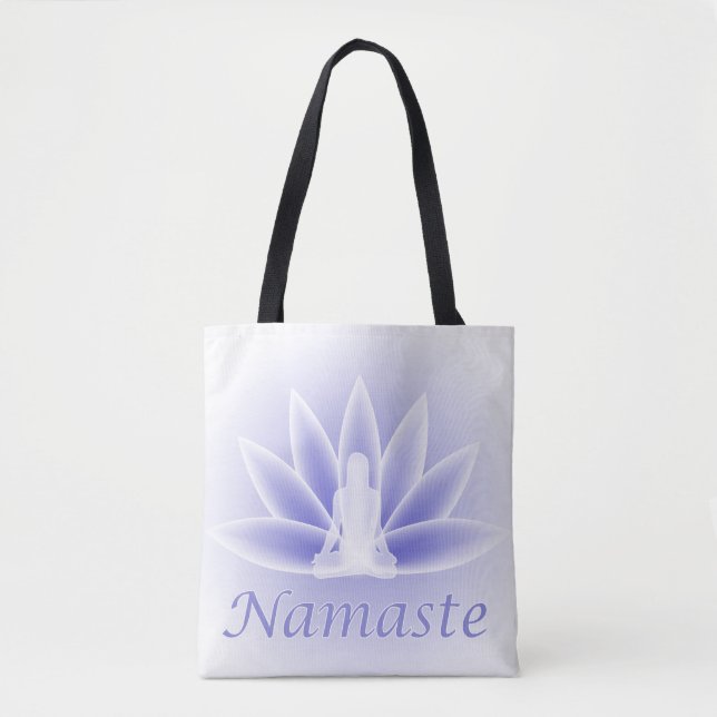 Tote Lotus Flower Pose Namaste Bolsa (Frente)